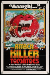 2x223 ATTACK OF THE KILLER TOMATOES 1sh '79 wacky monster artwork by David Weisman!