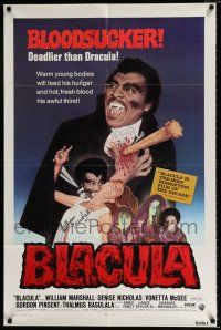 2x233 BLACULA signed int'l 1sh '72 by black vampire William Marshall, he's deadlier than Dracula!