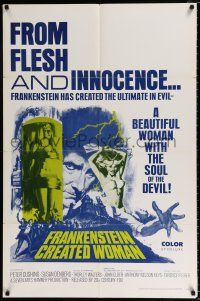 2x311 FRANKENSTEIN CREATED WOMAN 1sh '67 Peter Cushing, Susan Denberg had the soul of the Devil!