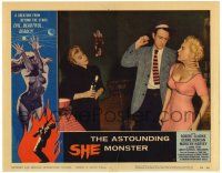 2x045 ASTOUNDING SHE MONSTER LC #1 '58 Jeanne Tatum watches Ewing Brown grab Marilyn Harvey's neck!