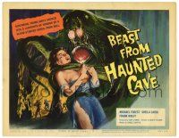 2x050 BEAST FROM HAUNTED CAVE TC '59 Roger Corman, best art of monster with sexy near-naked victim!