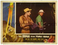 2x053 BRAIN FROM PLANET AROUS LC #8 '57 Robert Fuller & John Agar in pith helmet w/ Geiger counters!