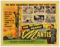 2x069 DEADLY MANTIS TC '57 classic art of giant insect on Washington Monument by Ken Sawyer