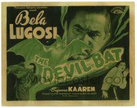2x008 DEVIL BAT TC '40 creepy Bela Lugosi, monstrous bat attacking man, Suzanne Kaaren!