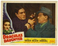 2x074 DRACULA'S DAUGHTER LC #5 R49 Gloria Holden in border art, Irving Pichel & Otto Kruger fight!