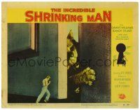 2x089 INCREDIBLE SHRINKING MAN LC #4 '57 great fx image of tiny man shutting door on giant cat!