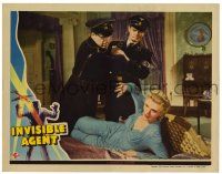2x096 INVISIBLE AGENT LC '42 close up of two Nazi officers fighting over Ilona Massey!