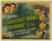 2x099 INVISIBLE MAN'S REVENGE TC '44 Jon Hall, H.G. Wells, cool special effects art!