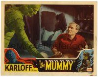 2x121 MUMMY LC #3 R51 scared Bramwell Fletcher watching bandaged monster Boris Karloff!