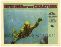 2x151 REVENGE OF THE CREATURE LC #4 '55 great close up of the monster swimming underwater!