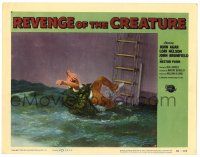 2x152 REVENGE OF THE CREATURE LC #5 '55 monster pulls man off boat ladder & drags him into water!