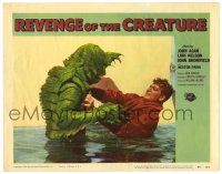 2x150 REVENGE OF THE CREATURE LC #7 '55 c/u of John Bromfield in water attacked by the monster!