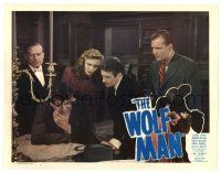 2x012 WOLF MAN LC #4 R48 Claude Rains, Ralph Bellamy & Evelyn Ankers watch wounded Lon Chaney Jr.!
