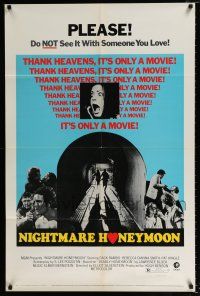 2x395 NIGHTMARE HONEYMOON 1sh '73 do not see it with someone you love, it's only a movie!