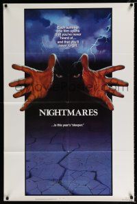 2x396 NIGHTMARES 1sh '83 cool sci-fi horror art of faceless man reaching forward!