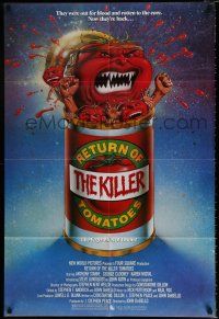2x418 RETURN OF THE KILLER TOMATOES 1sh '88 Darrow art, they were out for blood & now they're back!