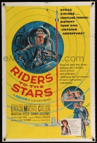 2x419 RIDERS TO THE STARS 1sh '54 William Lundigan has broken into outer space w/gravity zero!