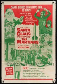2x424 SANTA CLAUS CONQUERS THE MARTIANS 1sh '64 wacky fantasy, aliens, robots, Santa & Pia Zadora!