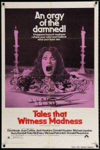 2x447 TALES THAT WITNESS MADNESS 1sh '73 wacky screaming head on food platter horror image!