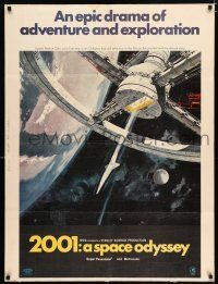 2y245 2001: A SPACE ODYSSEY 30x40 '68 Stanley Kubrick, art of space wheel by Bob McCall!