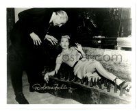 2y013 DOLORES FULLER signed 8x10 REPRO still '80s laying on a bed of spikes by Bela Lugosi!