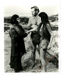 2y022 LINDA HARRISON signed 8x10 REPRO still '80s c/u with Charlton Heston in Planet of the Apes!