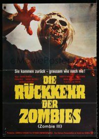 2y409 BURIAL GROUND German '85 Le notti del terrore, gruesome image of zombie attacking!
