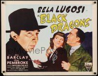 2y066 BLACK DRAGONS 1/2sh R49 creepy Bela Lugosi, Jean Barclay, George Pembroke, sci-fi horror
