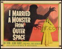 2y078 I MARRIED A MONSTER FROM OUTER SPACE 1/2sh '58 great image of Gloria Talbott & alien shadow!