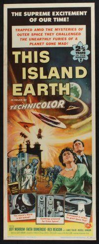 2y046 THIS ISLAND EARTH laminated insert '55 they challenged unearthly furies of a planet gone mad!