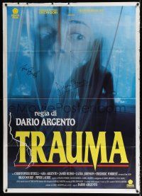 2y033 TRAUMA signed Italian 1p '93 by BOTH Dario Argento AND Asia Argento, creepy horror image!