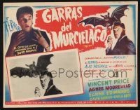 2y302 BAT Mexican LC '59 great image of smoking Vincent Price & bat in inset & border!