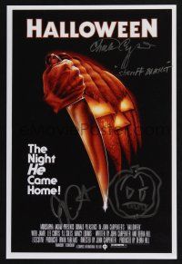 2y031 HALLOWEEN signed 10x15 REPRO poster '78 by John Carpenter AND Charles Cyphers, Gleason art!