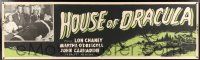 2y247 HOUSE OF DRACULA paper banner R50 Chaney, Stevens, Frankenstein Glenn Strange, different!