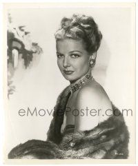 2z078 ANN SHERIDAN 8.25x10 still '40s incredible close up wrapped in fur & wearing jewelry!