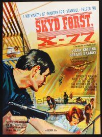 3a754 AGENT X-77 ORDERS TO KILL Danish '66 cool artwork of Gerad Barray, Sylva Koscina!