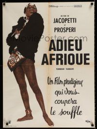 3a124 ADIOS AFRICA French 23x31 '66 Jacopetti & Prosperi's Africa Addio, wonderful art of native!
