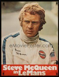 3a031 LE MANS German '71 close up of race car driver Steve McQueen in personalized uniform!
