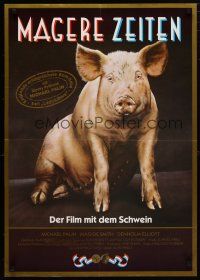 3a034 PRIVATE FUNCTION German '85 Michael Palin, Maggie Smith, great pig art!