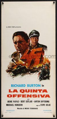 3a593 BATTLE OF SUTJESKA Italian locandina '73 art of Richard Burton w/Nazi swastika!