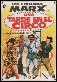 3a035 AT THE CIRCUS Spanish R70s different art of Marx Brothers Groucho, Chico & Harpo!