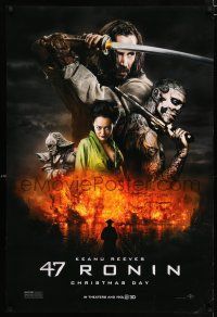 3b021 47 RONIN teaser DS 1sh '13 Keanu Reeves w/sword, Hiroyuki Sanada, Rick Genest!