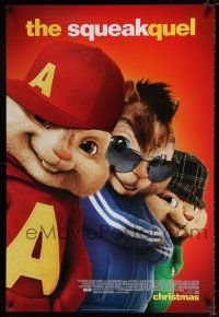 3b041 ALVIN & THE CHIPMUNKS: THE SQUEAKQUEL style C advance DS 1sh '09 great image of furry cast!