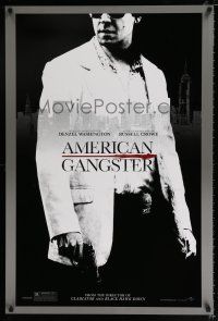 3b051 AMERICAN GANGSTER teaser 1sh '07 close-up of Russell Crowe, Ridley Scott directed!