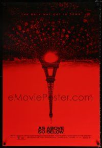 3b068 AS ABOVE SO BELOW DS 1sh '14 found footage thriller, creepy Eiffel Tower image!