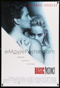 3b085 BASIC INSTINCT DS 1sh '92 Paul Verhoeven directed, Michael Douglas & sexy Sharon Stone!
