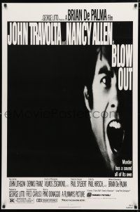 3b119 BLOW OUT 1sh '81 John Travolta & Nancy Allen, directed by Brian De Palma!