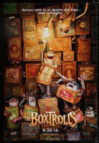 3b128 BOXTROLLS unrated advance DS 1sh '14 heroes come in all shapes and sizes... even rectangles!