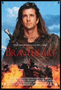 3b131 BRAVEHEART style B int'l DS 1sh '95 cool image of Mel Gibson as William Wallace!