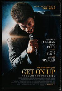 3b291 GET ON UP advance DS 1sh '14 great image of Chadwick Boseman as James Brown!